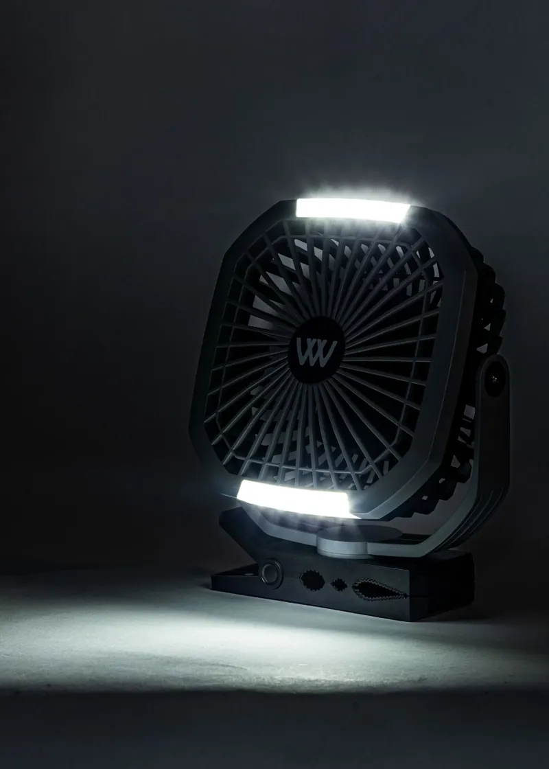 Woof Wear Multi-Mount Rechargeable Fan in Black and Grey-3