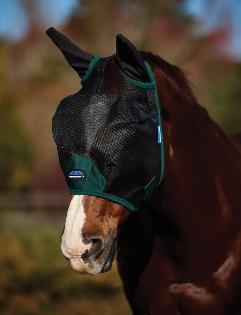 Weatherbeeta ComFiTec Durable Mesh Fly Mask with Ears in Black