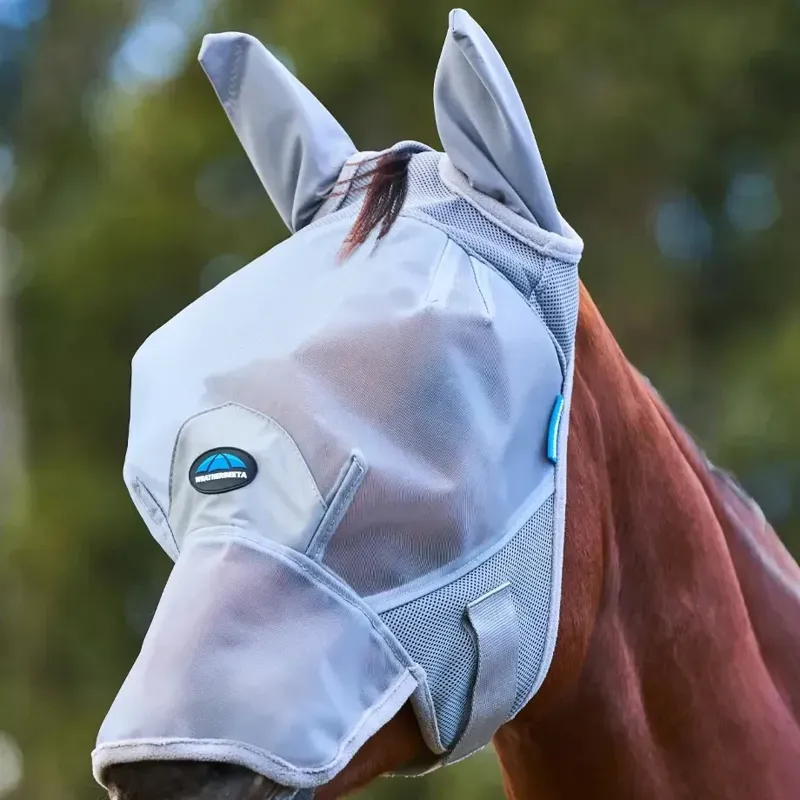 Weatherbeeta ComFiTec Fine Mesh Fly Mask With Ears and Nose - Grey