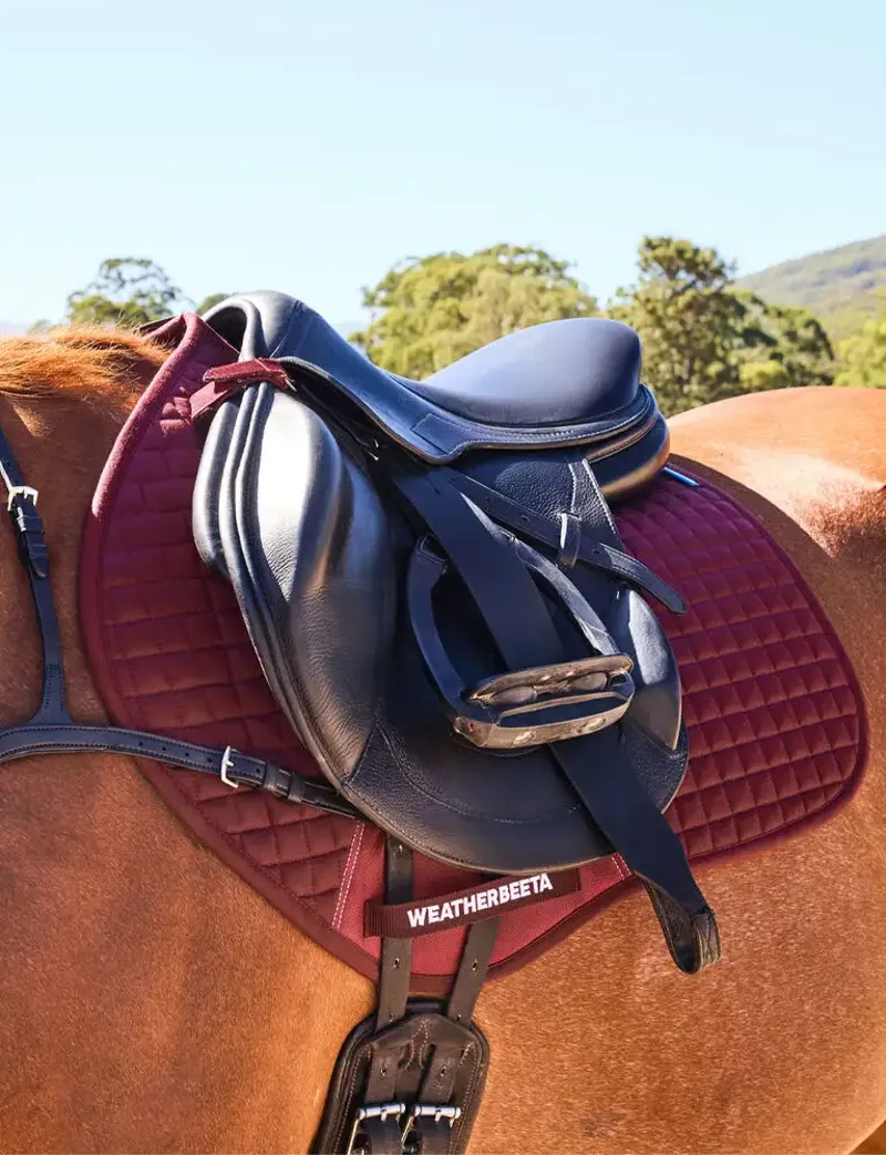 Weatherbeeta Prime Air-Tec Jump Shaped Saddle Pad in Burgundy-6