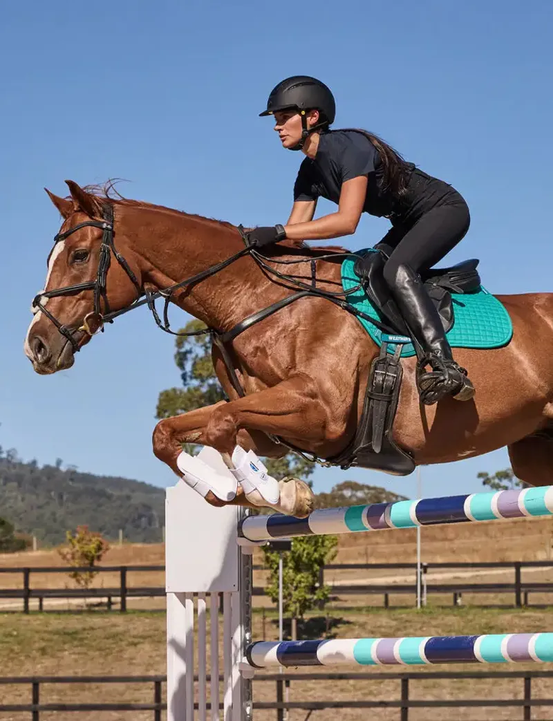 Weatherbeeta Prime Air-Tec Jump Shaped Saddle Pad in Dark Turquoise-4