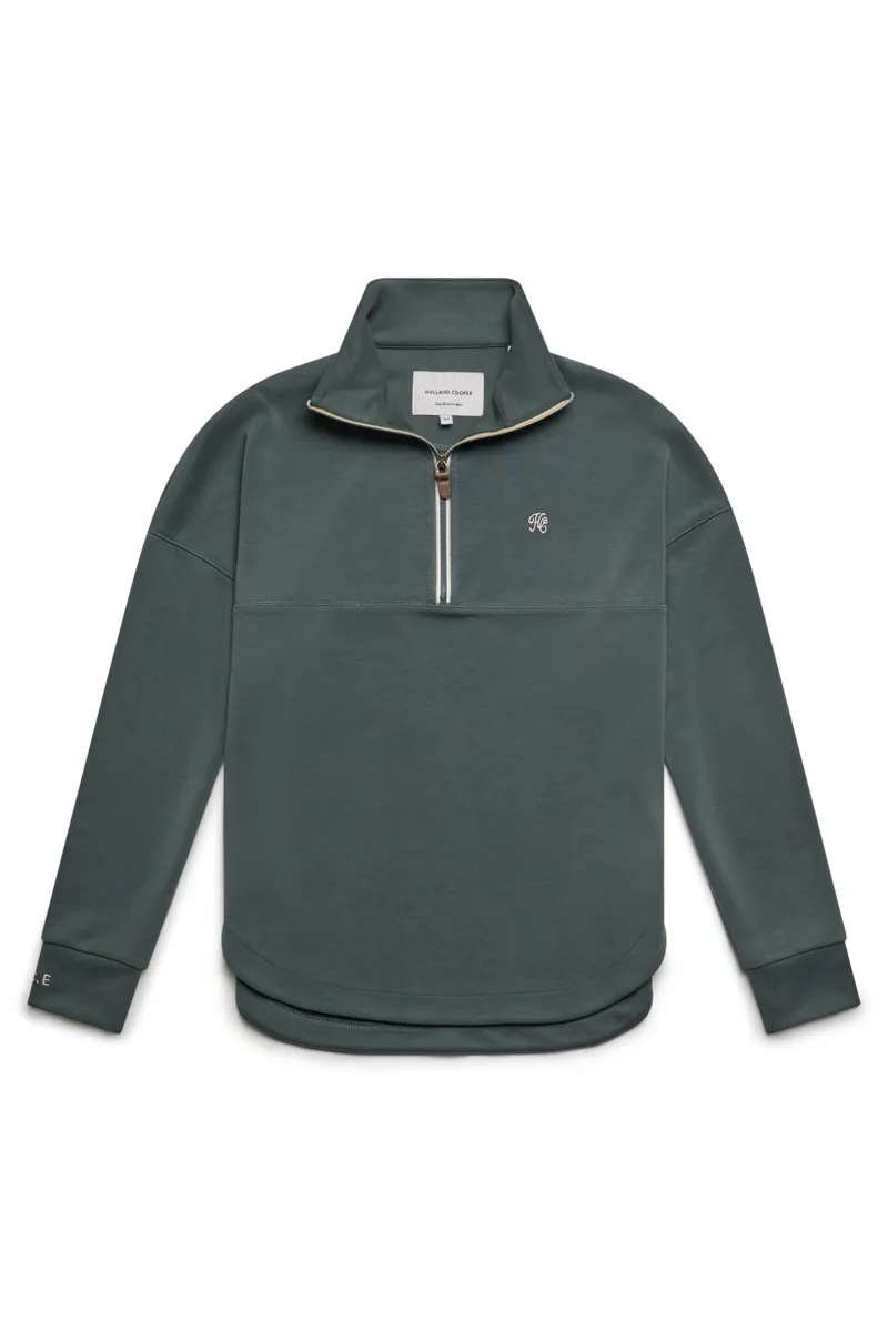 Holland Cooper Windsor Quarter Zip Sweat Ladies in Ivy Green