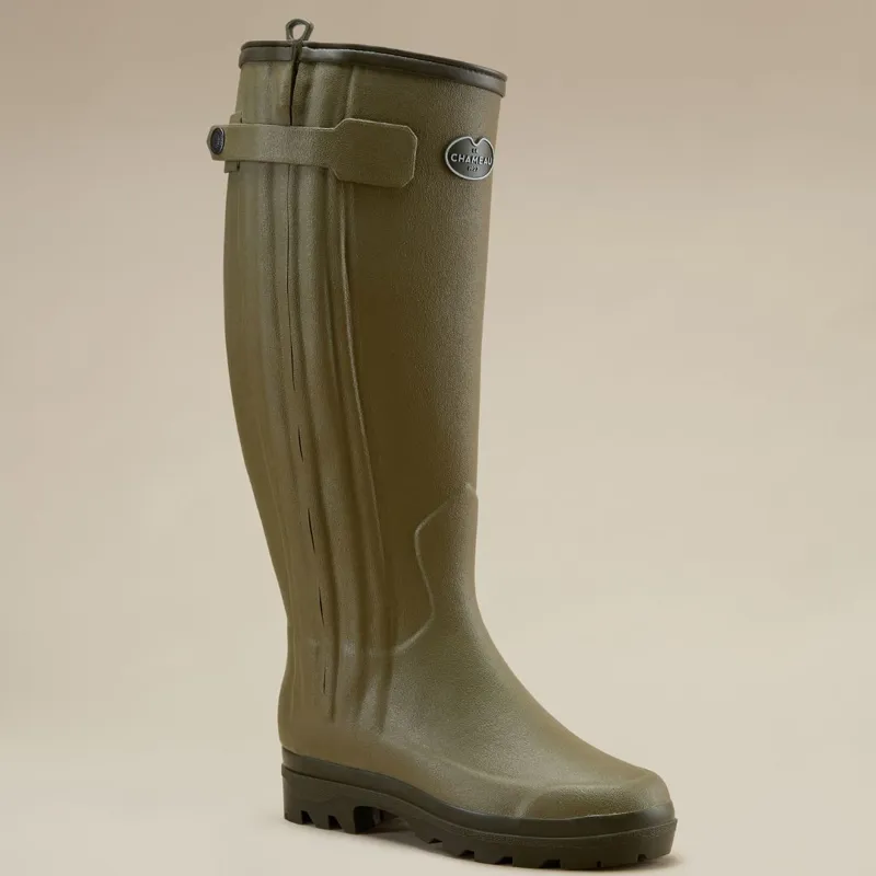 Le Chameau Chasseur Neoprene Lined Wellington Boots Ladies in Green-6