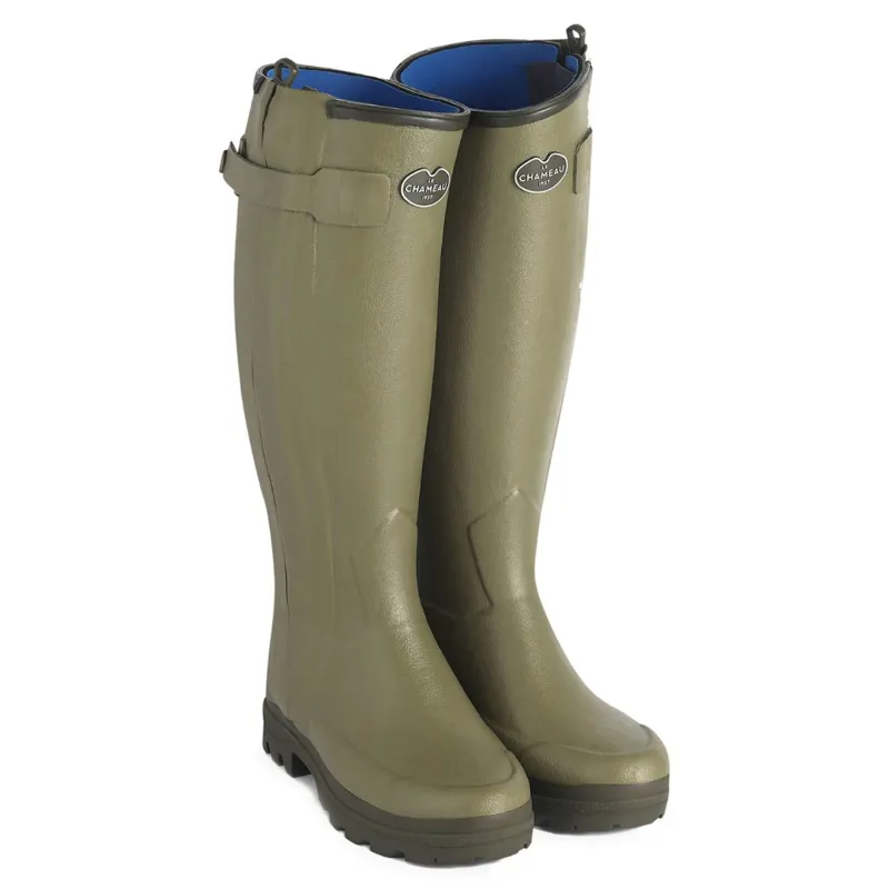 Le Chameau Chasseur Neoprene Lined Wellington Boots Ladies in Green-4