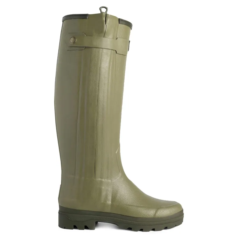 Le Chameau Chasseur Neoprene Lined Wellington Boots Ladies in Green