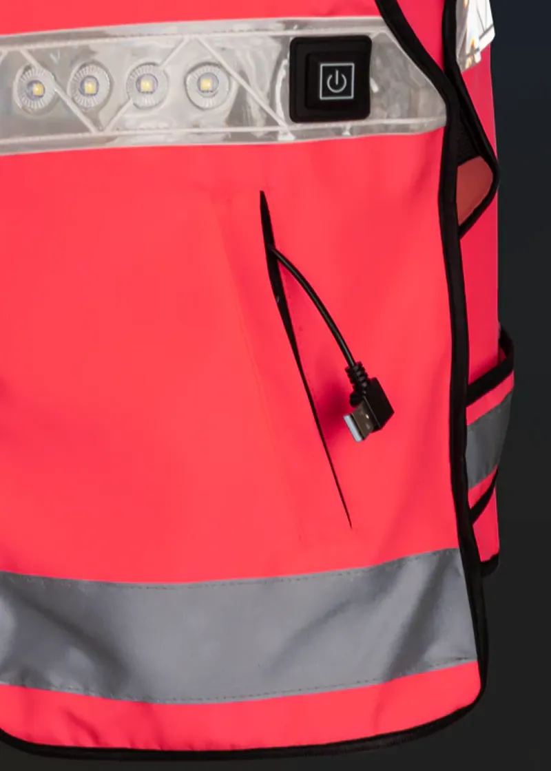 Woof Wear LED Hi Vis Riding Vest Adults in Pink-5