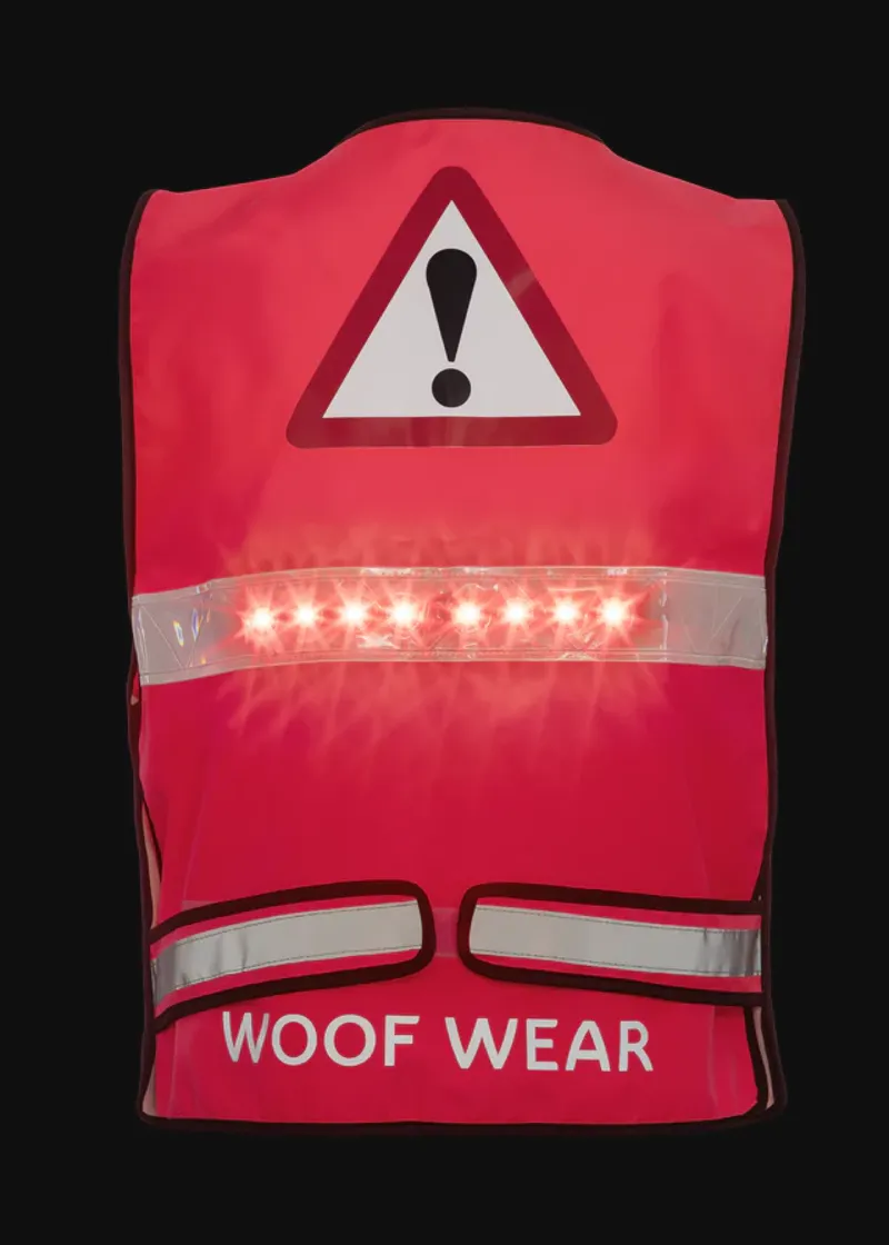 Woof Wear LED Hi Vis Riding Vest Juniors in Pink-1