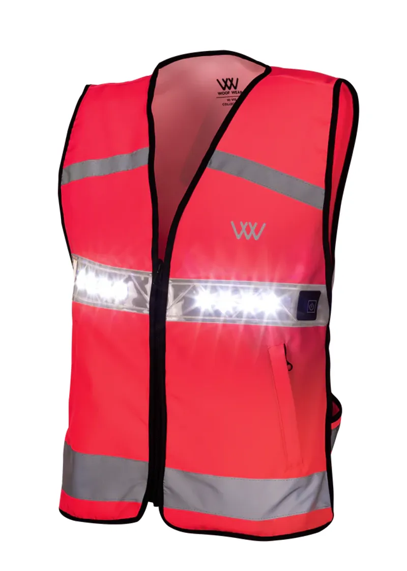 Woof Wear LED Hi Vis Riding Vest Adults in Pink