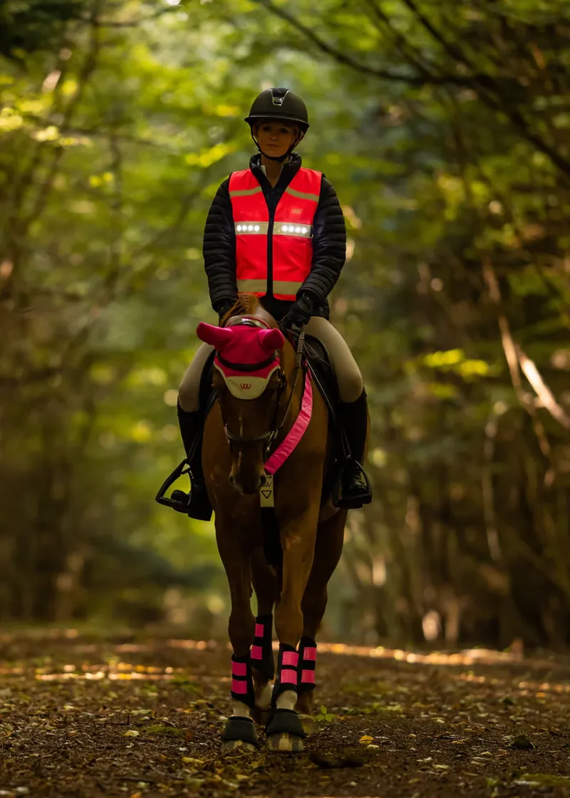 Woof Wear LED Hi Vis Riding Vest Adults in Pink-4