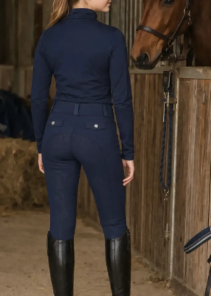 Woof Wear Young Rider Elite Riding Tights in Navy-2