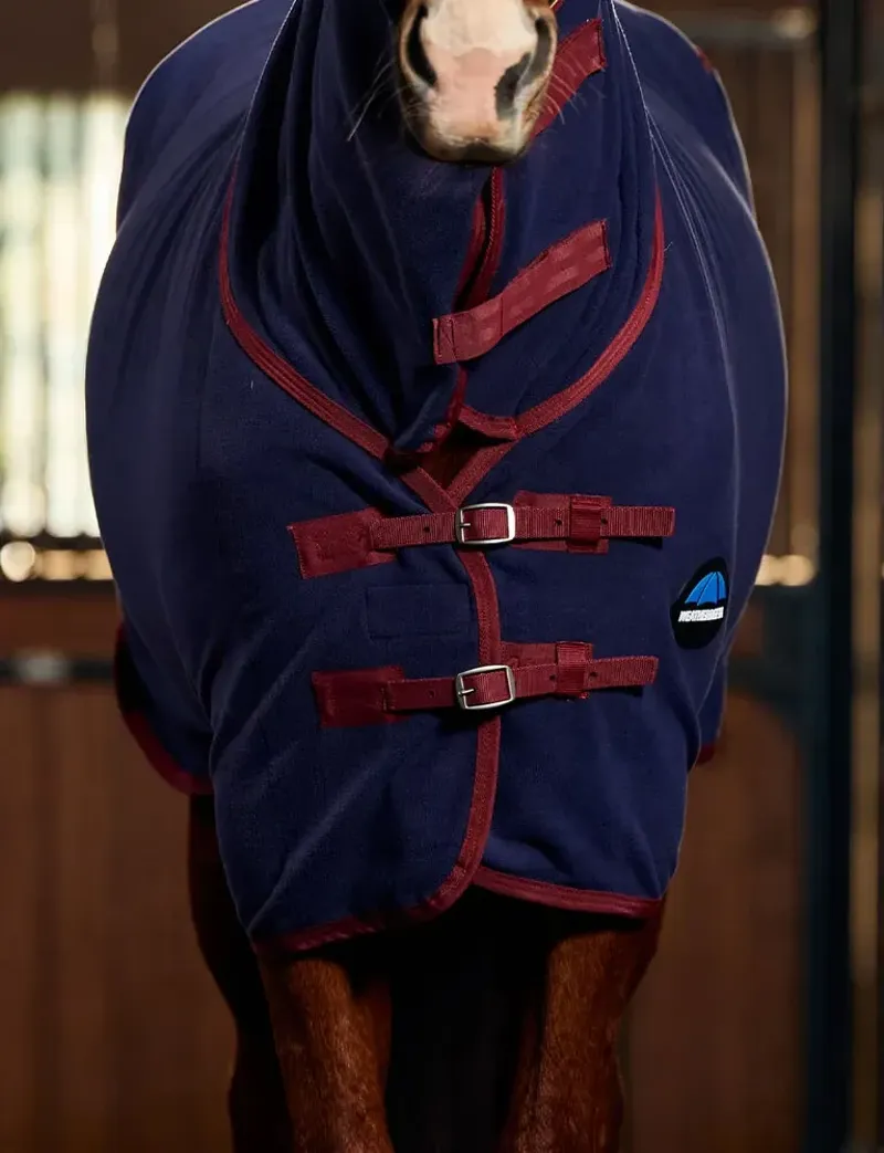 Weatherbeeta Anti-Static Fleece Cooler Combo in Navy and Burgundy-3