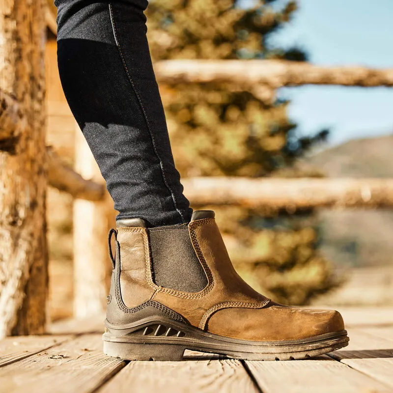 Ariat Barnyard Waterproof Chelsea Boot Ladies in Antique Brown-6