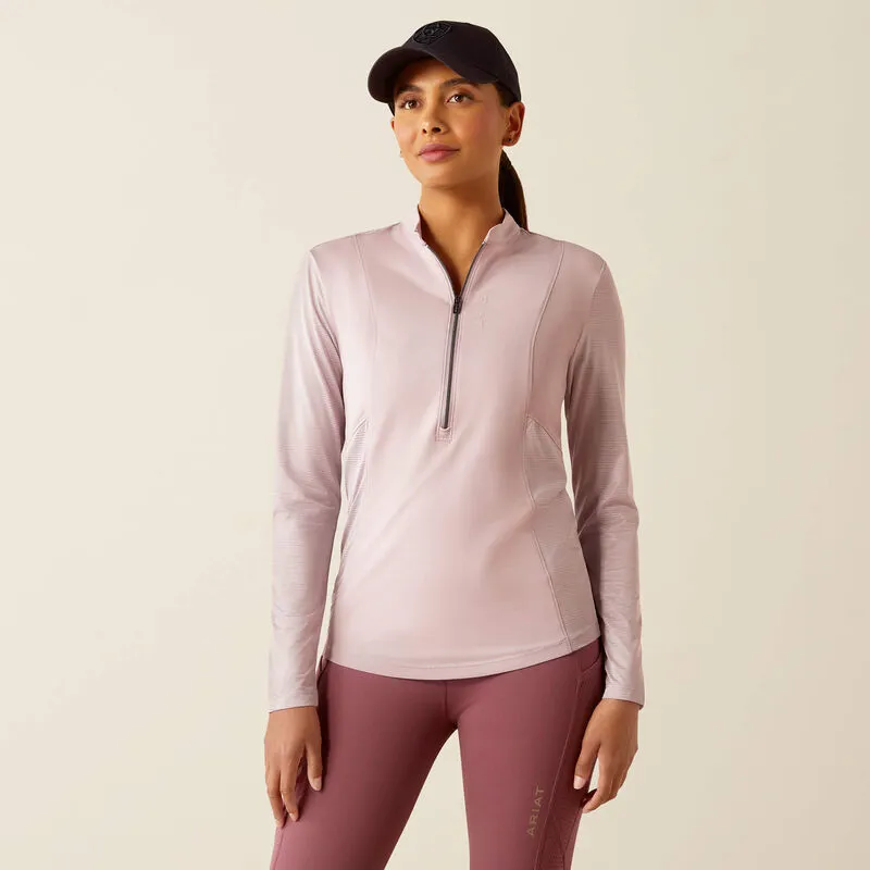 Ariat Breathe Half Zip Base Layer Ladies in Sea Fog