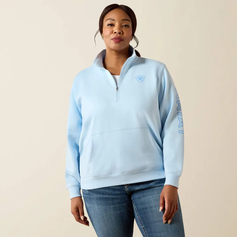 Ariat Foundation Logo Sweatshirt Ladies in Nantucket Breeze-1