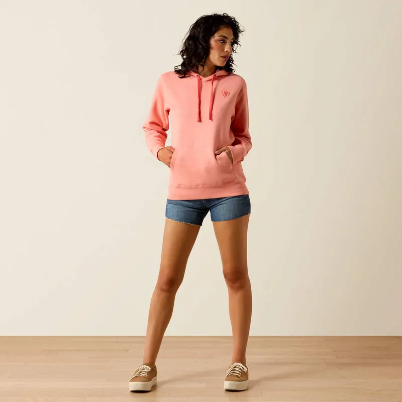 Ariat Logo 2.0 Hoodie Ladies in Peach Amber Heather-4