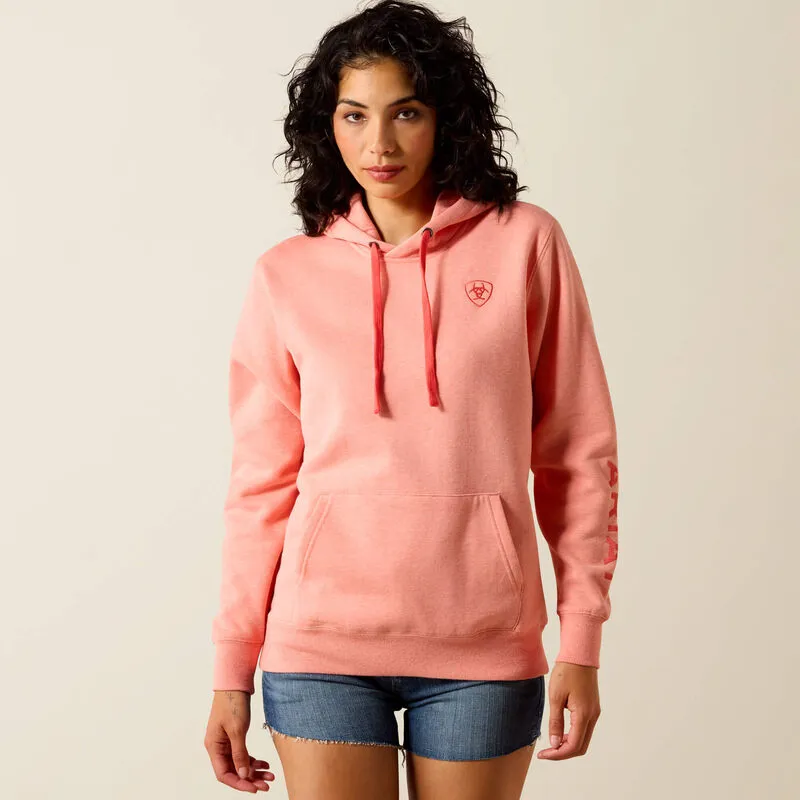 Ariat Logo 2.0 Hoodie Ladies in Peach Amber Heather