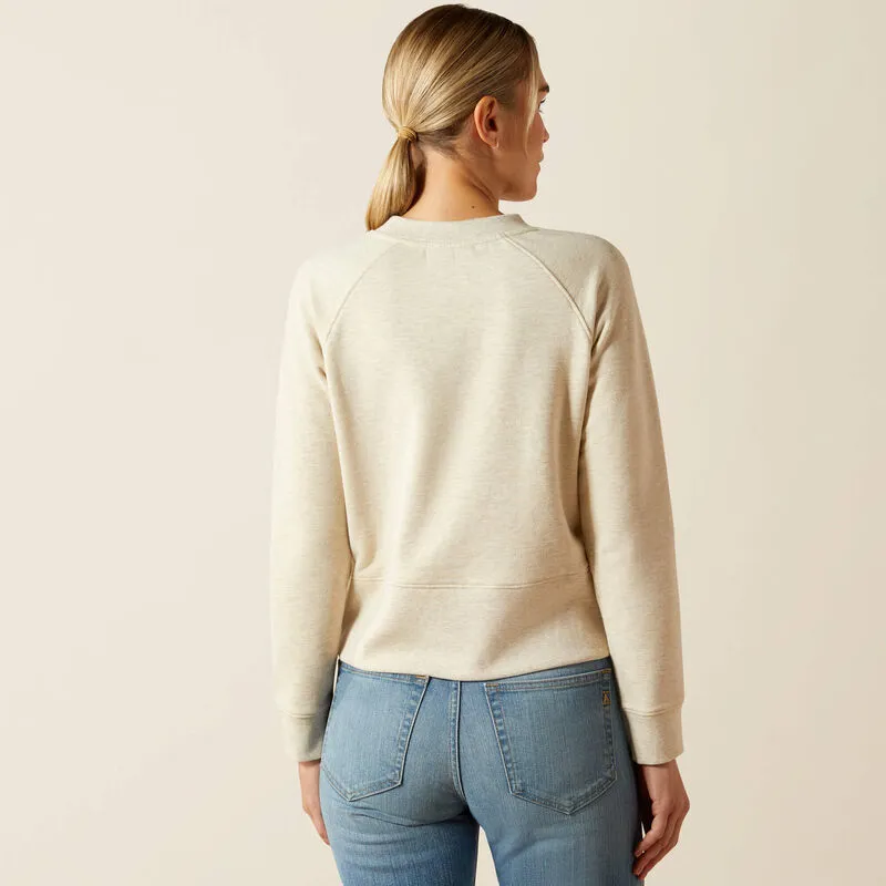 Ariat Martine Sweatshirt Ladies in Pelican Heather-3