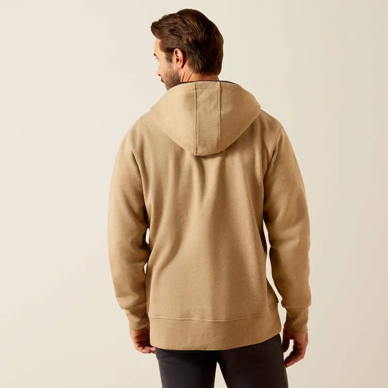 Ariat Rabere 2.0 Hoodie Mens in Tigers Eye Heather-3