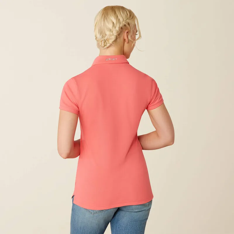 Ariat Prix 3.0 Polo Shirt Ladies in Coral Paradise-3