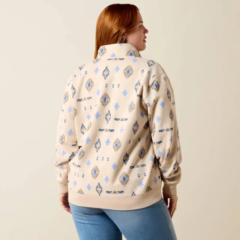 Ariat Sapphire Sweatshirt Ladies in Oatmeal Heather-2