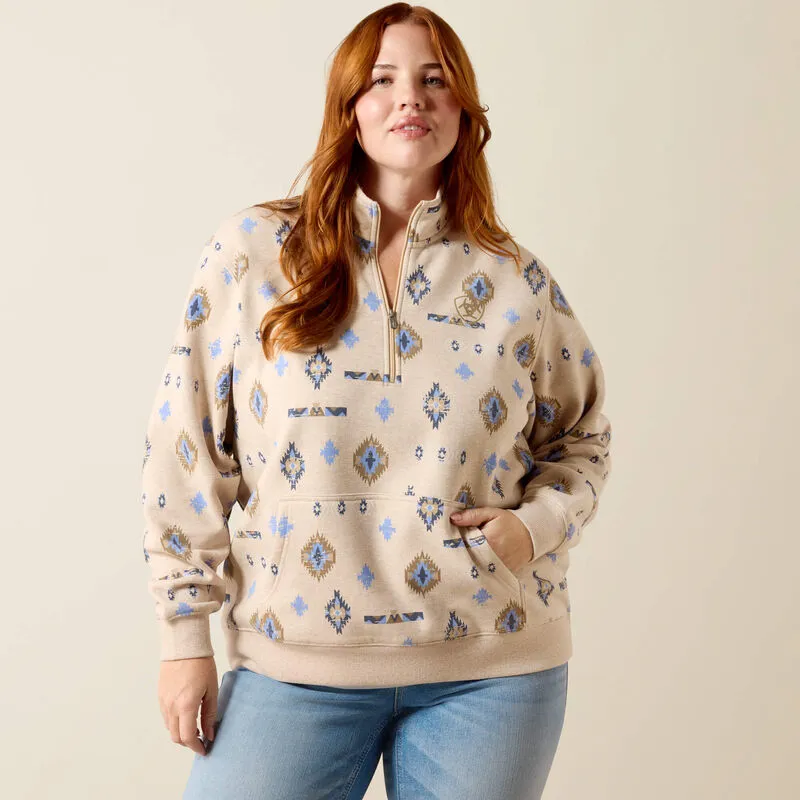 Ariat Sapphire Sweatshirt Ladies in Oatmeal Heather-1