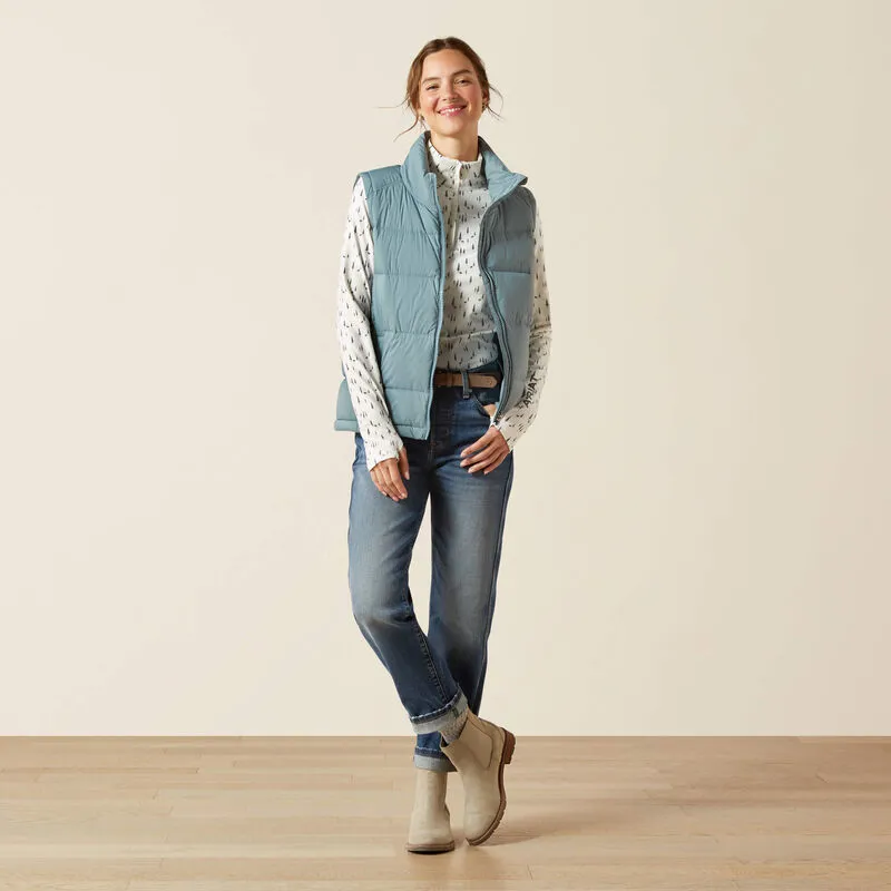 Ariat UltraPuff Down Vest Ladies in Steel Sage-2
