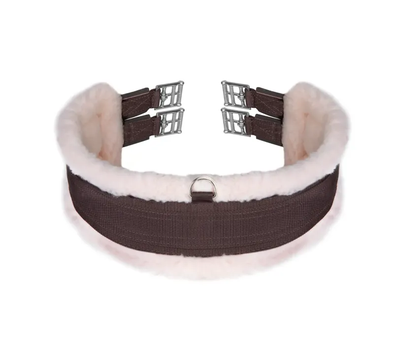 ARMA Fleece Lined Girth with Elastic in Brown - WEB EXCLUSIVE
