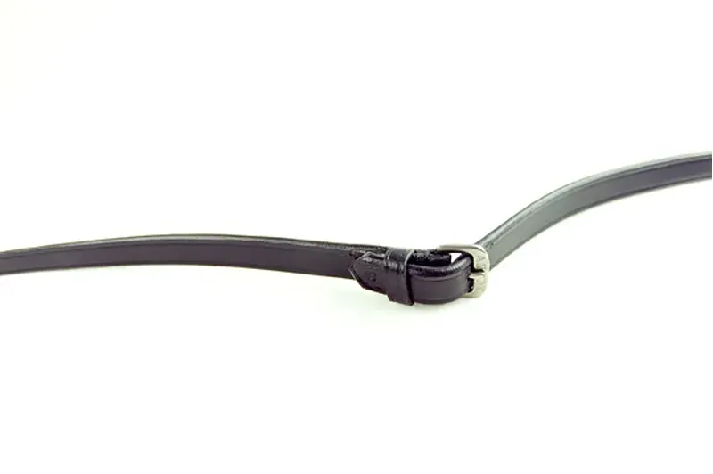 Ascot by Dever Plain Leather Reins in Black-1