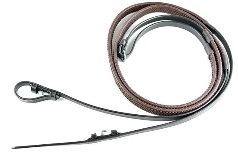 Ascot by Dever Rubber Grip Reins in Brown