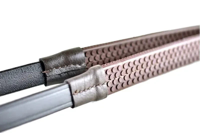 Ascot by Dever Rubber Grip Reins in Brown-2