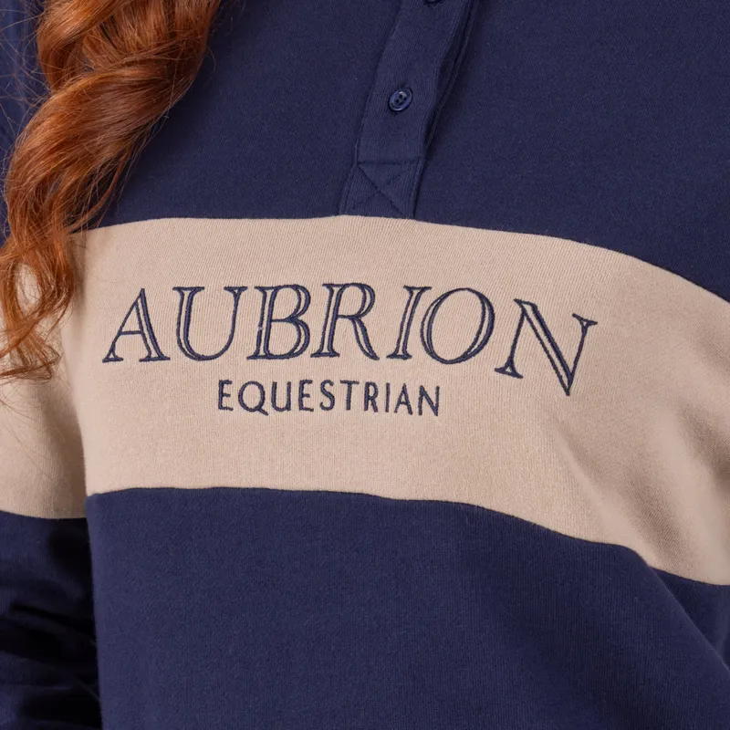 Aubrion Equestrian Button Sweatshirt Ladies in Midnight-4