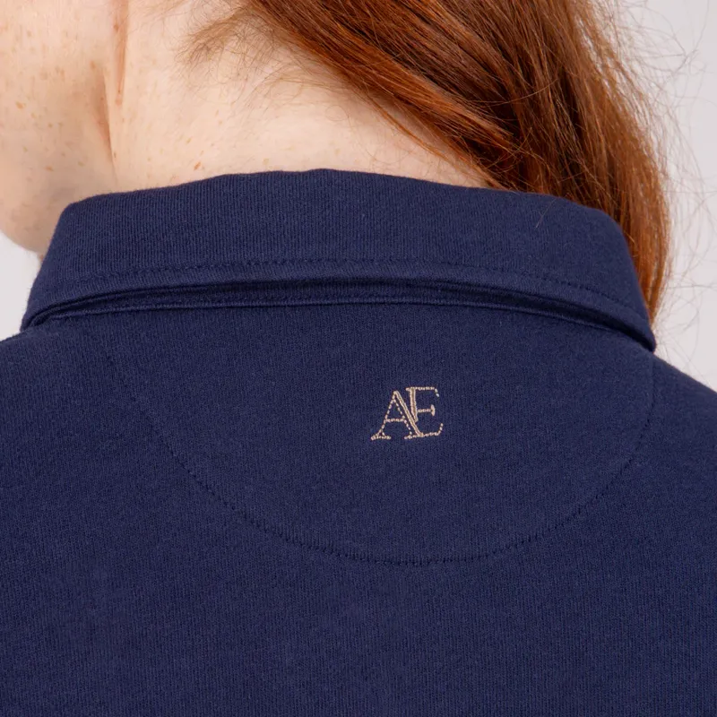 Aubrion Equestrian Button Sweatshirt Ladies in Midnight-3