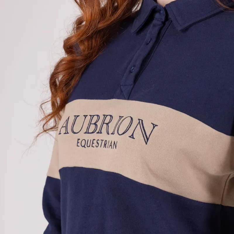 Aubrion Equestrian Button Sweatshirt Ladies in Midnight-5