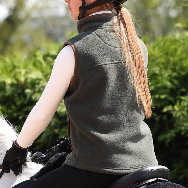 Aubrion Core Fleece Gilet Juniors in Green-3