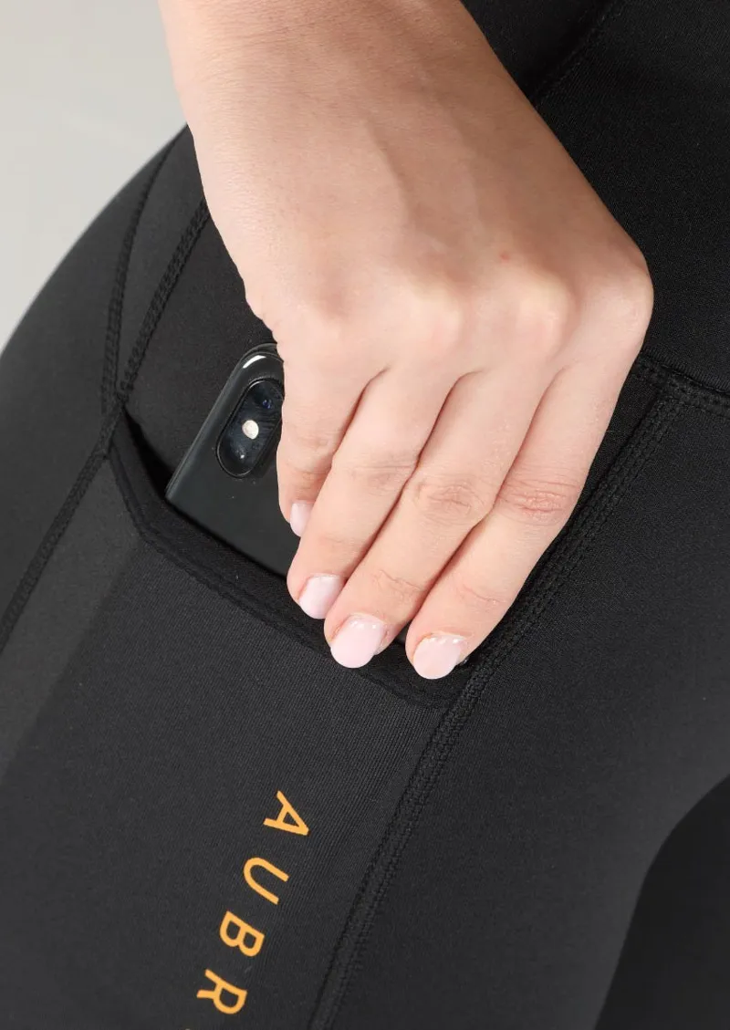 Aubrion Porter Winter Riding Tights Ladies in Black-1