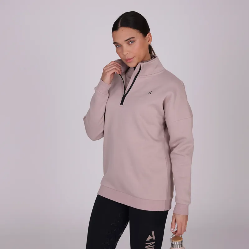 Aubrion React Half Zip Sweatshirt Ladies in Sand-3