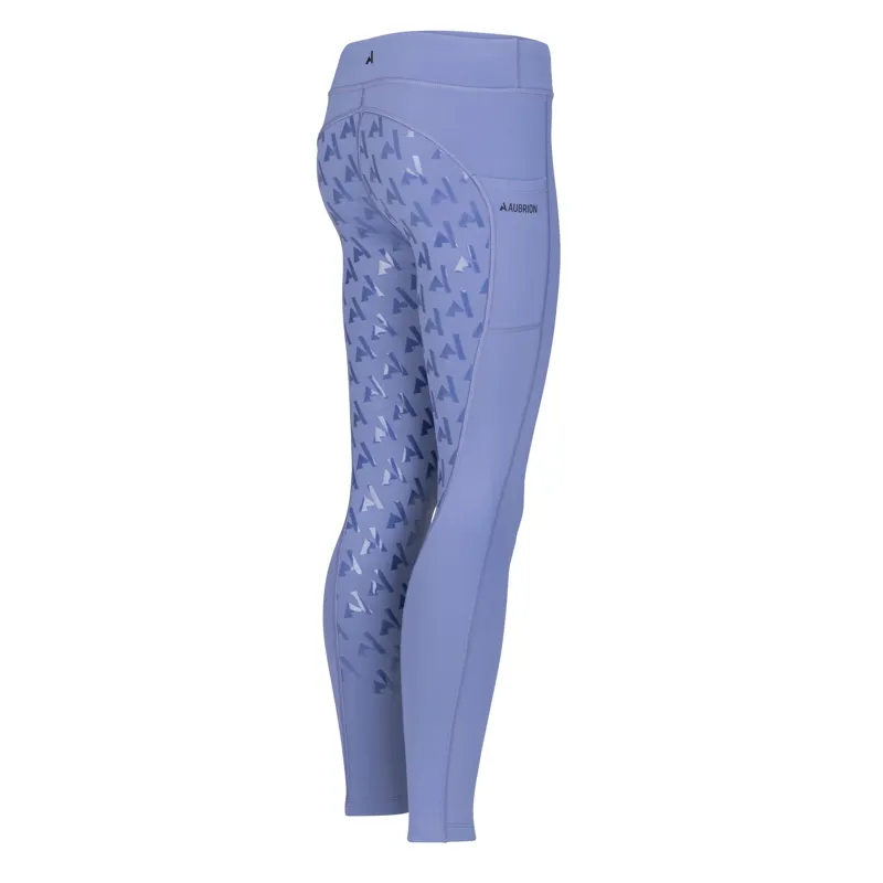 Aubrion React Winter Riding Tights Juniors in Sky-1