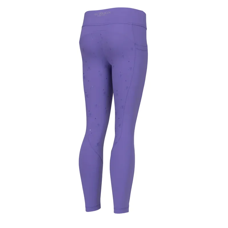 Aubrion Equestrian Riding Tights Young Rider in Heather-2