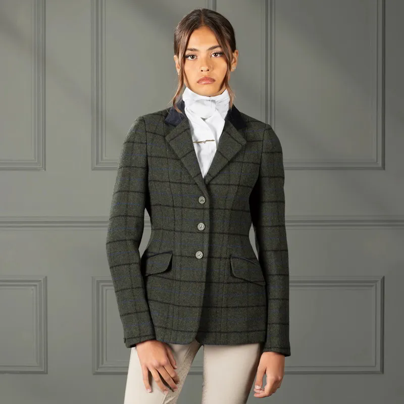 Aubrion Saratoga Jacket Ladies in Dark Green Check-3