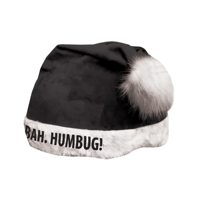 Equetech Bah Humbug Christmas Hat Silk in Black and White