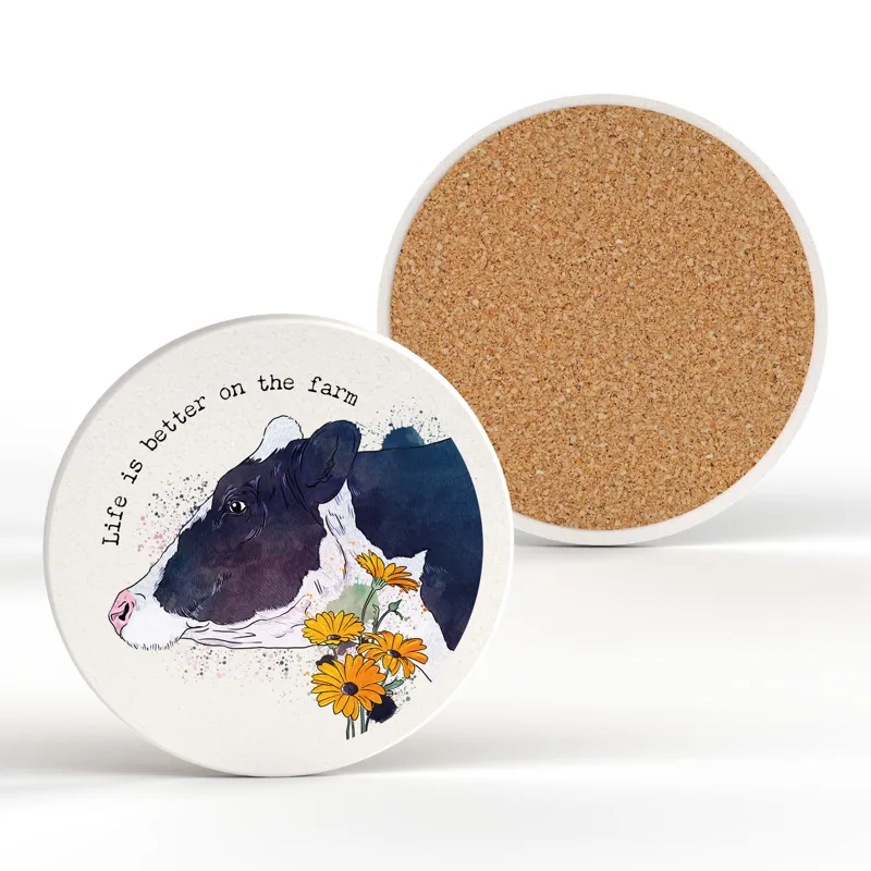 Platinum Better on the Farm Ceramic Round Coaster