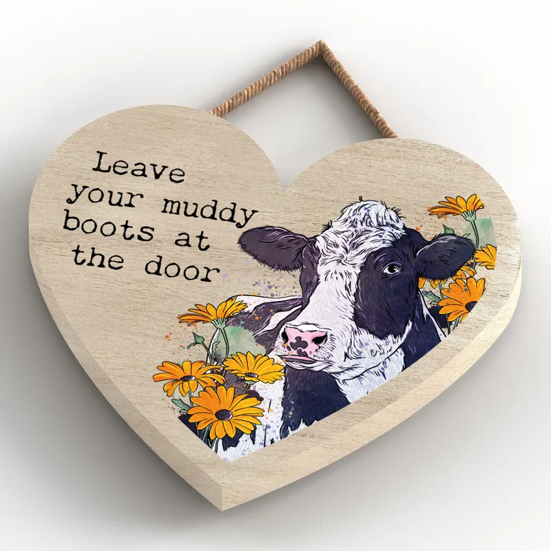 Platinum Boots at the Door Small Heart Plaque