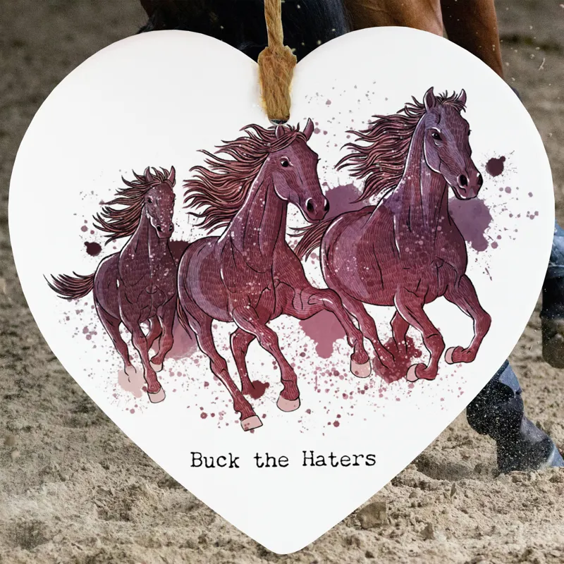 Platinum Buck the Haters Ceramic Heart Plaque