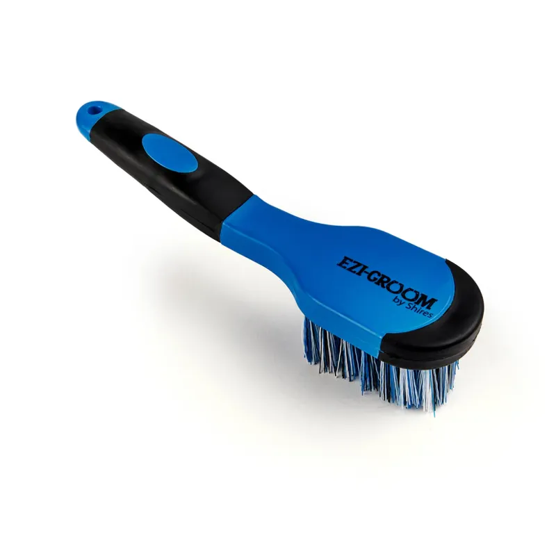 Shires EZI-GROOM Grip Bucket Brush in Bright Blue