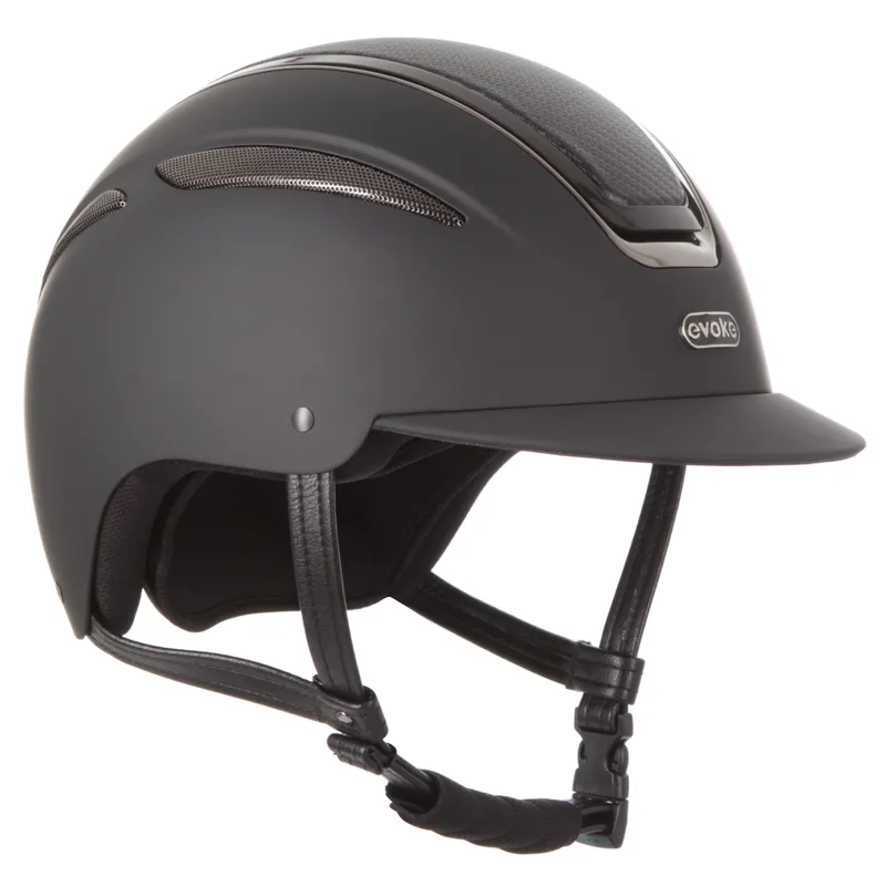 Evoke Callisto Classic Peak Riding Hat in Black Carbon and Gunmetal-3