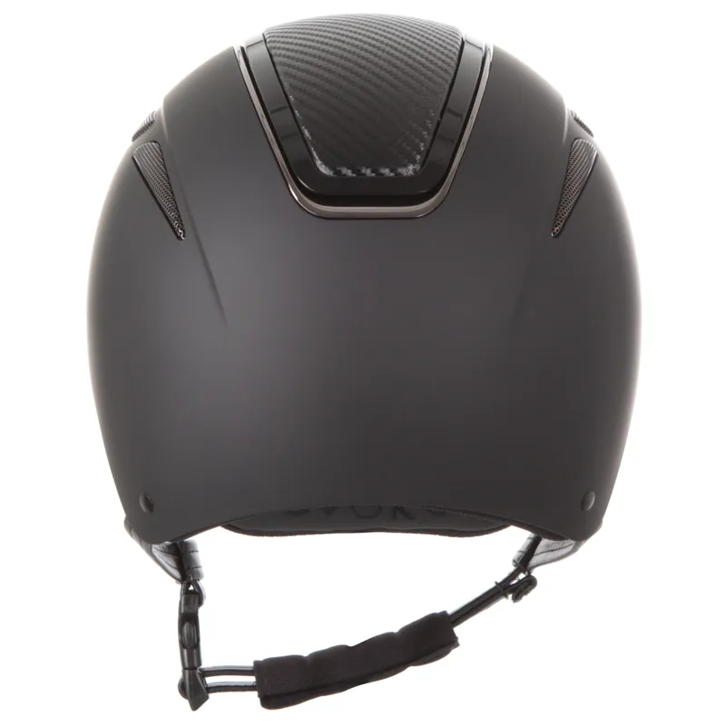 Evoke Callisto Classic Peak Riding Hat in Black Carbon and Gunmetal-4
