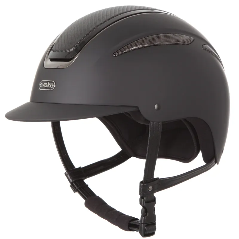 Evoke Callisto Classic Peak Riding Hat in Black Carbon and Gunmetal-2