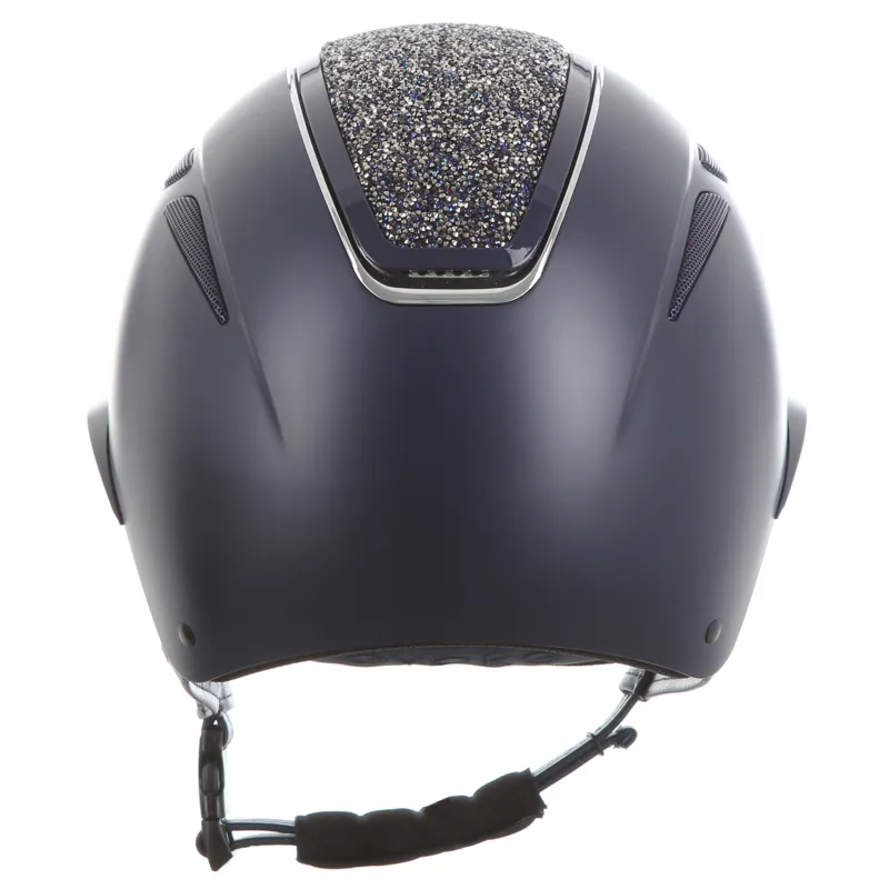 Evoke Callisto Wide Peak Riding Hat in Navy with Navy Crystals-4