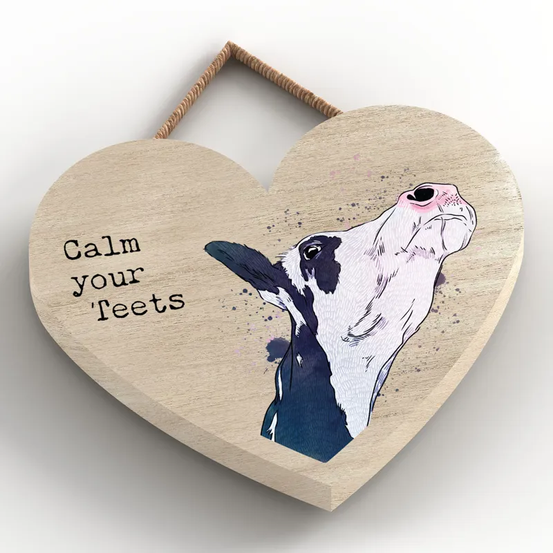 Platinum Calm your Teets Small Heart Plaque