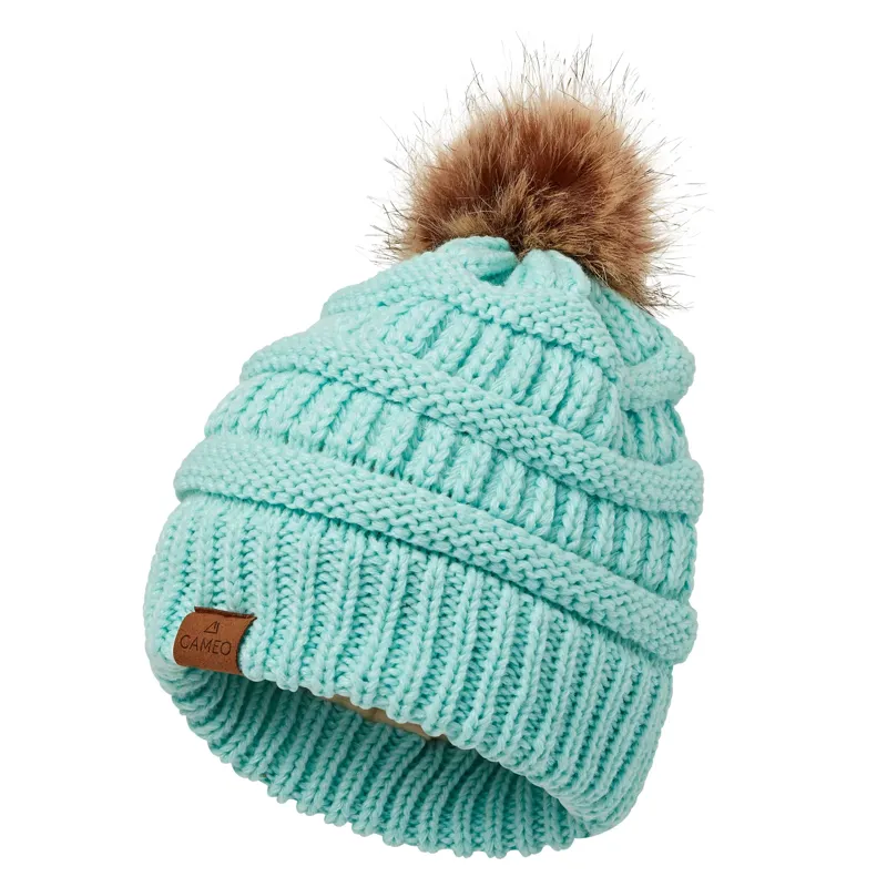 Cameo Winter Bobble Hat in Turquoise